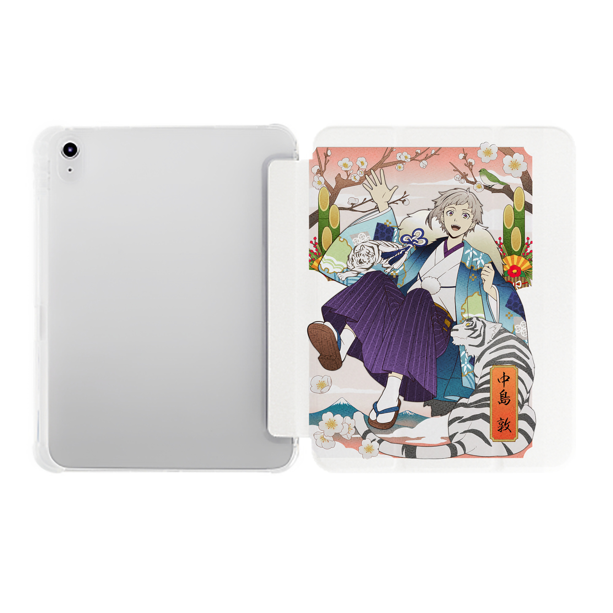 （画像用） 文豪ストレイドッグス Bungo Stray Dogs IPad ケース ペン収納付き 三つ折りスタンド PUレザー×シリコン 対応機種9.5/10.5/10.9インチ
